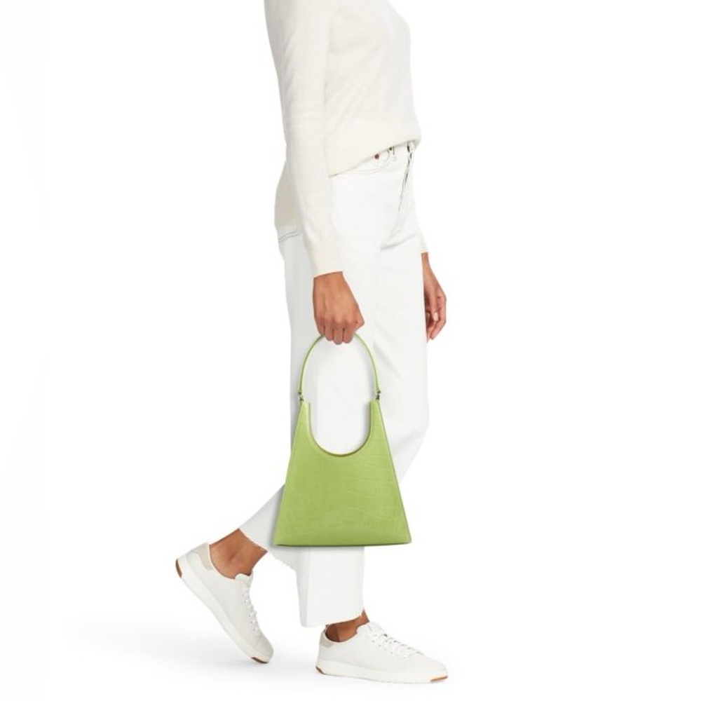 STAUD Rey Croc Embossed Leather Shoulder Bag NWT - Picture 3 of 7